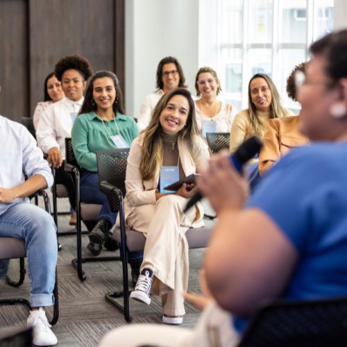 Guests listening to an event speaker